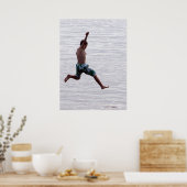 Nathanael springt in het Amazonegebied Poster (Keuken)