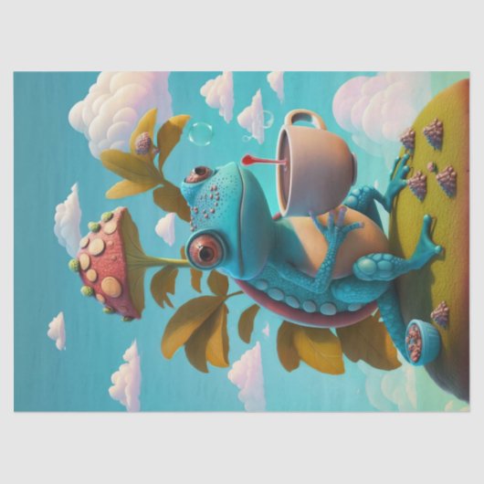 Nathaniel Drink koffie, hagedis Tissuepapier (Voorkant)