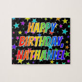 "NATHANIEL" First Name, Fun "HAPPY BIRTHDAY" Legpuzzel (Horizontaal)
