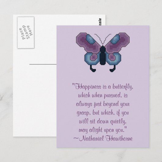 Nathaniel Hawthorne Butterfly Gelukkig Briefkaart (Voorkant / Achterkant)
