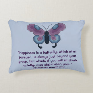 Nathaniel Hawthorne Butterfly Happiness Quote Accent Kussen