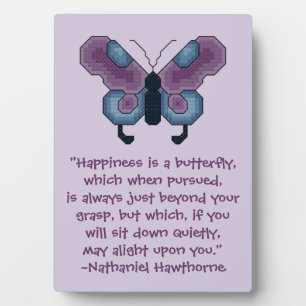 Nathaniel Hawthorne Butterfly Happiness Quote Fotoplaat