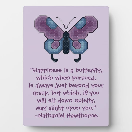 Nathaniel Hawthorne Butterfly Happiness Quote Fotoplaat (voorkant)