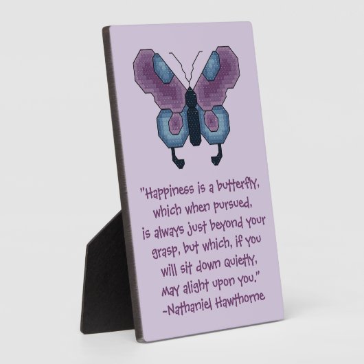 Nathaniel Hawthorne Butterfly Happiness Quote Fotoplaat (Zijkant)