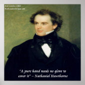 Nathaniel Hawthorne Pure Hands Wisdom Quote Poster (Voorkant)