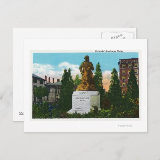 Nathaniel Hawthorne Statue Uitzicht Briefkaart (Voorkant / Achterkant)
