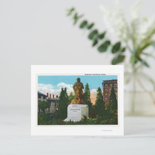 Nathaniel Hawthorne Statue Uitzicht Briefkaart (Staand voorkant)