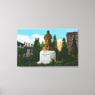 Nathaniel Hawthorne Statue Uitzicht Canvas Afdruk