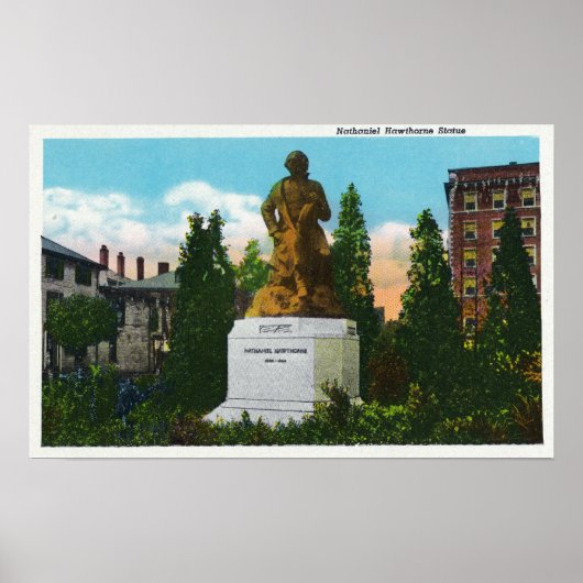 Nathaniel Hawthorne Statue Uitzicht Poster (Voorkant)