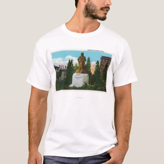 Nathaniel Hawthorne Statue Uitzicht T-shirt (Voorkant)