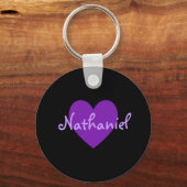Nathaniel in Paars Sleutelhanger (Voorkant)