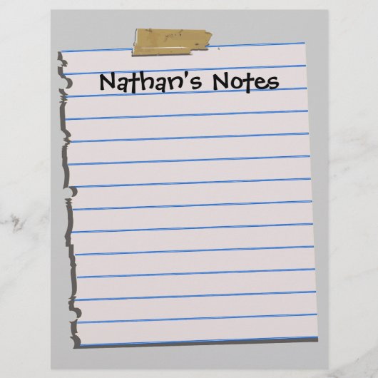 Nathan's Notes Fun Letterhead Stationery (Voorkant)