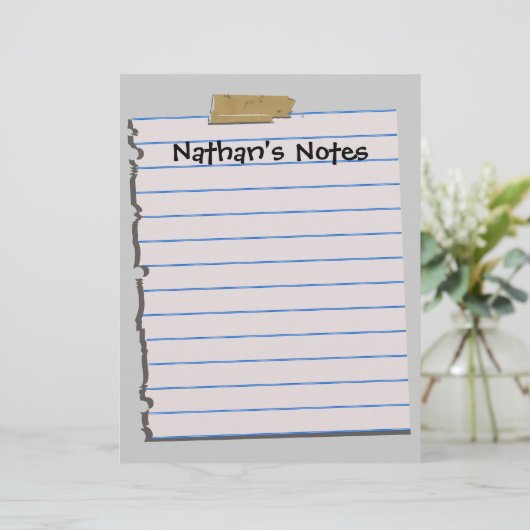 Nathan's Notes Fun Letterhead Stationery (Staand voorkant)