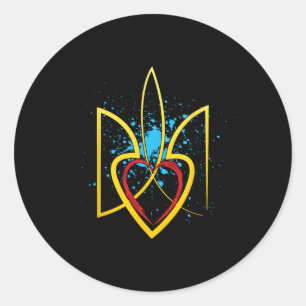 Natie Wapen Van Oekraïne Oekraïens Kiev Thuisland Ronde Sticker