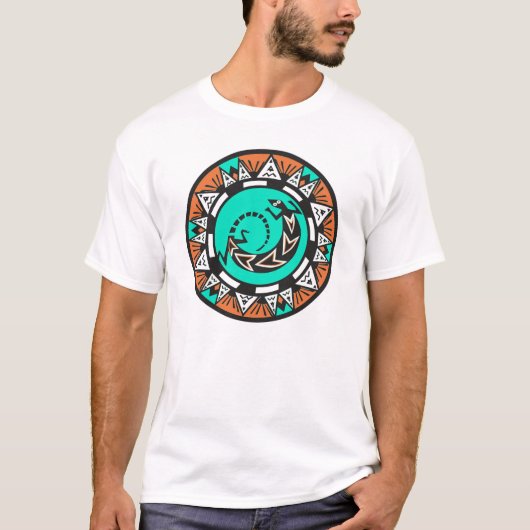 NATIEF AMERIKAANS CIRCLE LIZARD ONTWERP T-SHIRT (Voorkant)