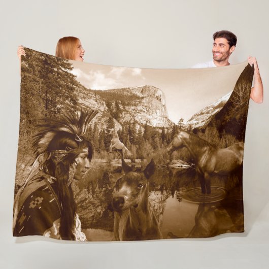 NATIEF AMERIKAANS FLEECE DEKEN (In situ)