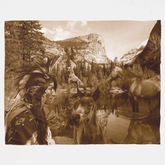 NATIEF AMERIKAANS FLEECE DEKEN (Voorkant (Horizontaal))