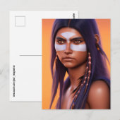 NATIEF AMERIKAANS INDIAN  JONG VROUW BRIEFKAART (Voorkant / Achterkant)