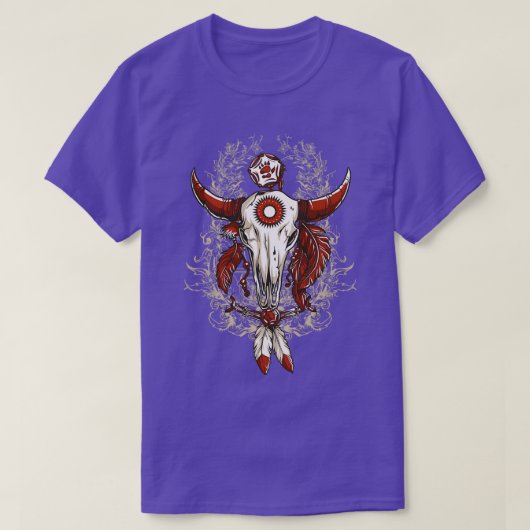 NATIEF AMERIKAANSE BUFFALO SKULL T-SHIRT (Design voorkant)
