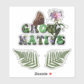 "Natief kweken" met fernebladeren Sticker (Vel)