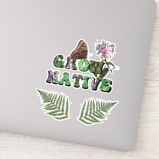 "Natief kweken" met fernebladeren Sticker (Detail)