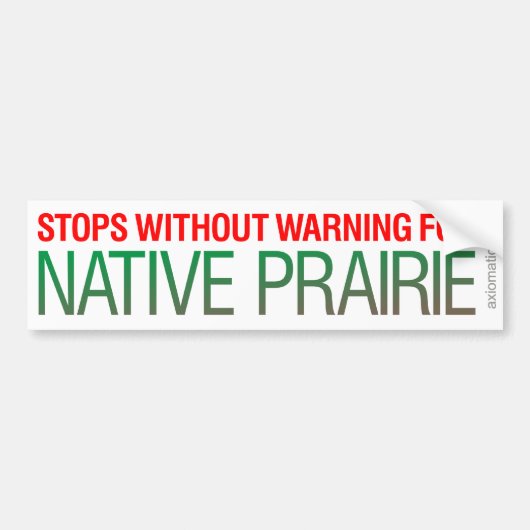 NATIEF PRAIRIE (GW) BUMPERSTICKER (Voorkant)