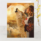 NATIEVE AMERIKAANSE INDIASE VROUWENBLANKSE KAART (Gele Bloem)