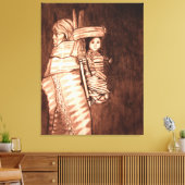 NATIEVE AMERIKAANSE MOEDER EN PAPOOSE CANVAS AFDRUK (Insitu (Woonkamer))