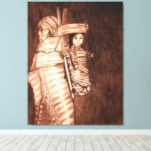 NATIEVE AMERIKAANSE MOEDER EN PAPOOSE CANVAS AFDRUK (Insitu (Houten vloer))