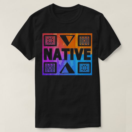 NATIEVE AMERIKAANSE NATIVE AMERICAN HAPPY NATIVE A T-SHIRT (Design voorkant)