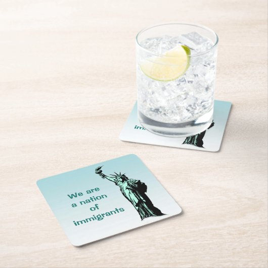 Nation of Immigrants Blue Paper-Onderzetters Kartonnen Onderzetters (Insitu)