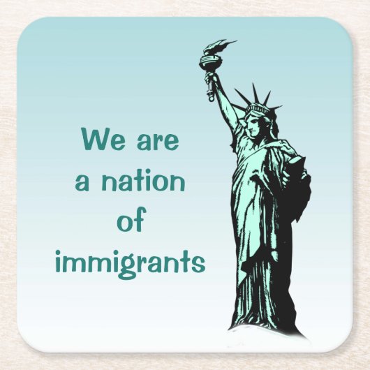 Nation of Immigrants Blue Paper-Onderzetters Kartonnen Onderzetters (Voorkant)