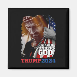 Nation Under God President Trump 2024 America Chri Magneet