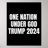 Nation Under God Trump 2024 God Amerikaanse vlag J Poster (Voorkant)