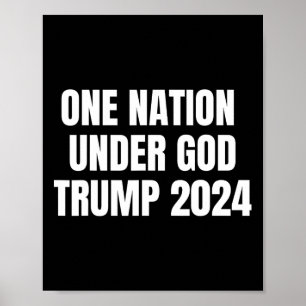 Nation Under God Trump 2024 God Amerikaanse vlag J Poster