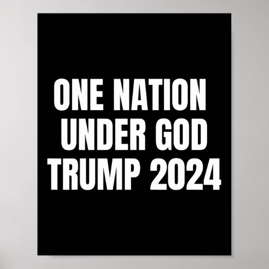 Nation Under God Trump 2024 God Amerikaanse vlag J Poster (Voorkant)