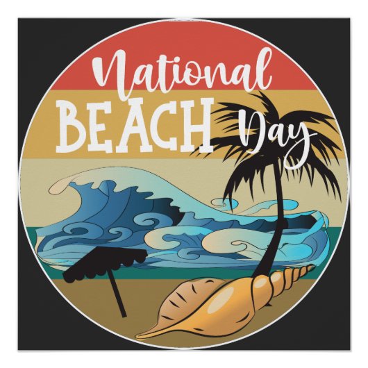 Nationaal beach Day-teken Perfect Poster (Voorkant)