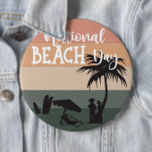 Nationaal beach Day-teken Ronde Button 6,0 Cm (In situ)