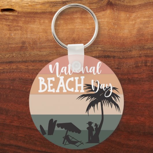 Nationaal beach Day-teken Sleutelhanger (Achterkant)