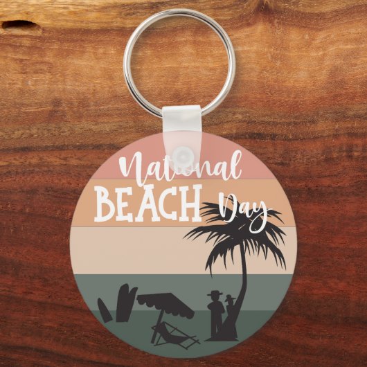 Nationaal beach Day-teken Sleutelhanger (Voorkant)