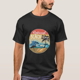 Nationaal beach Day-teken T-shirt