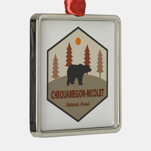 Nationaal Beer Chequamegon-Nicolet Metalen Ornament (Rechts)