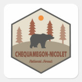 Nationaal Beer Chequamegon-Nicolet Vierkante Sticker (Voorkant)