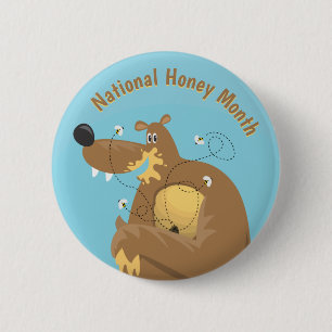 Nationaal Beer honingmaanCartoon Ronde Button 5,7 Cm