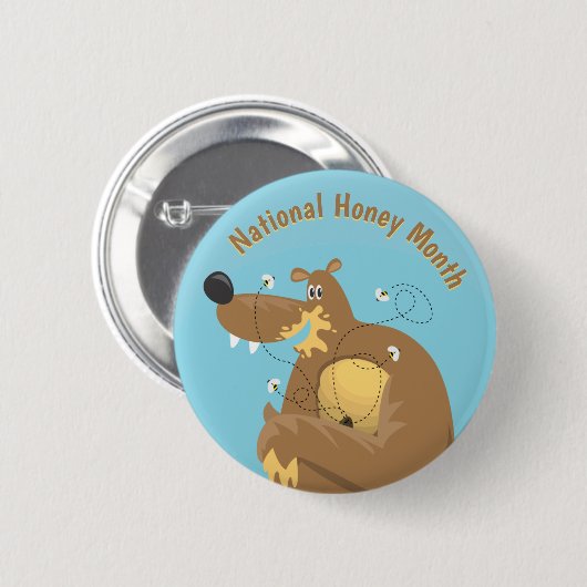 Nationaal Beer honingmaanCartoon Ronde Button 5,7 Cm (Voorkant /achterkant)