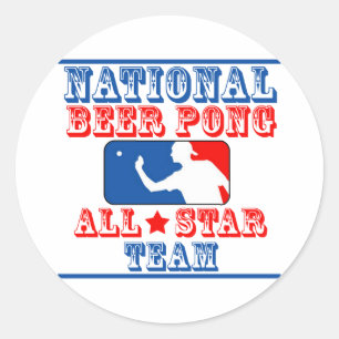 Nationaal Beer Pong-team Ronde Sticker