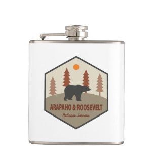 Nationaal Beer van Bossen van Arapaho en Roosevelt Heupfles
