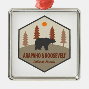 Nationaal Beer van Bossen van Arapaho en Roosevelt Metalen Ornament