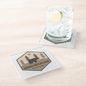 Nationaal Beer voor de bossen van het groene geber Glazen Onderzetter (Schuin)