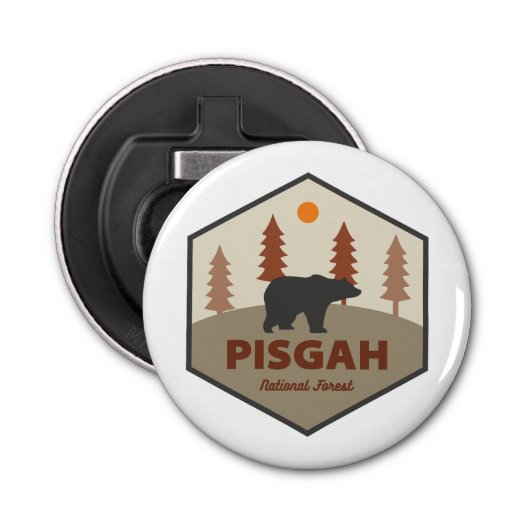 Nationaal Beer voor de bossen van Pisgah Button Flesopener (Voorkant)